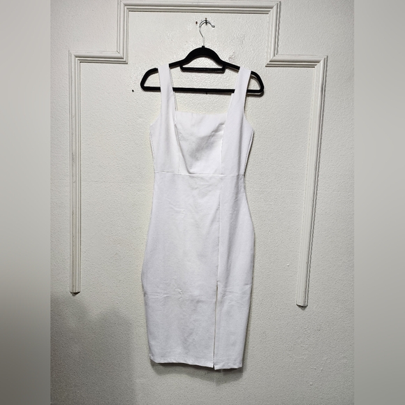 Lulus Baby, You're The One White Sleeveless Bodycon Midi Dress M Wedding Party - Picture 6 of 9